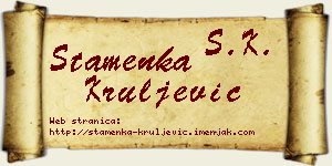 Stamenka Kruljević vizit kartica